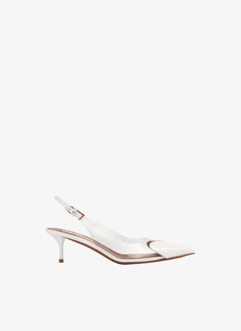 White Women\'s Alaia Le Cœur Slingbacks Pumps Canada | C7X-6467