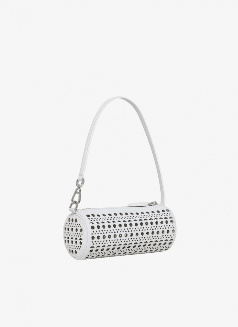 White Women's Alaia Mini Tube Clutch Bags Canada | F9E-4915