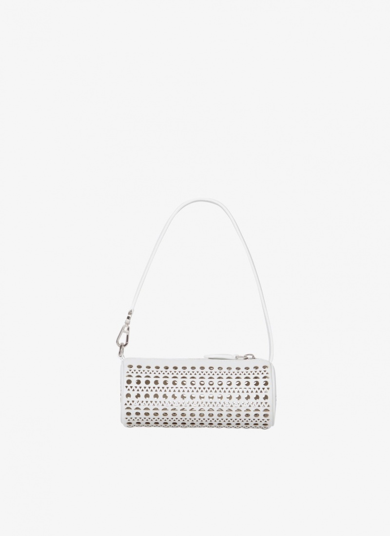 White Women\'s Alaia Mini Tube Clutch Bags Canada | F9E-4915