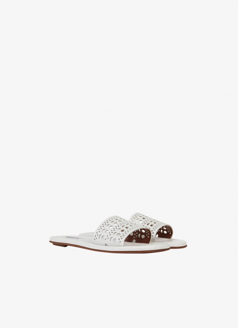 White Women's Alaia Mules Mules Canada | M6N-3429