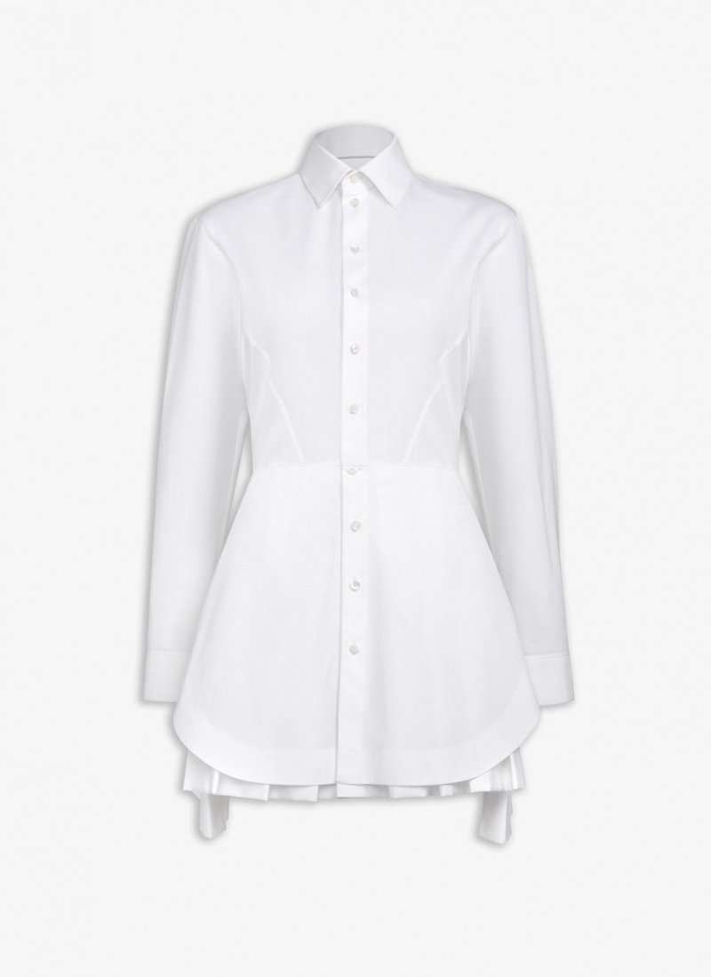 White Women\'s Alaia Poplin Shirt Dress Canada | Z8Q-5476