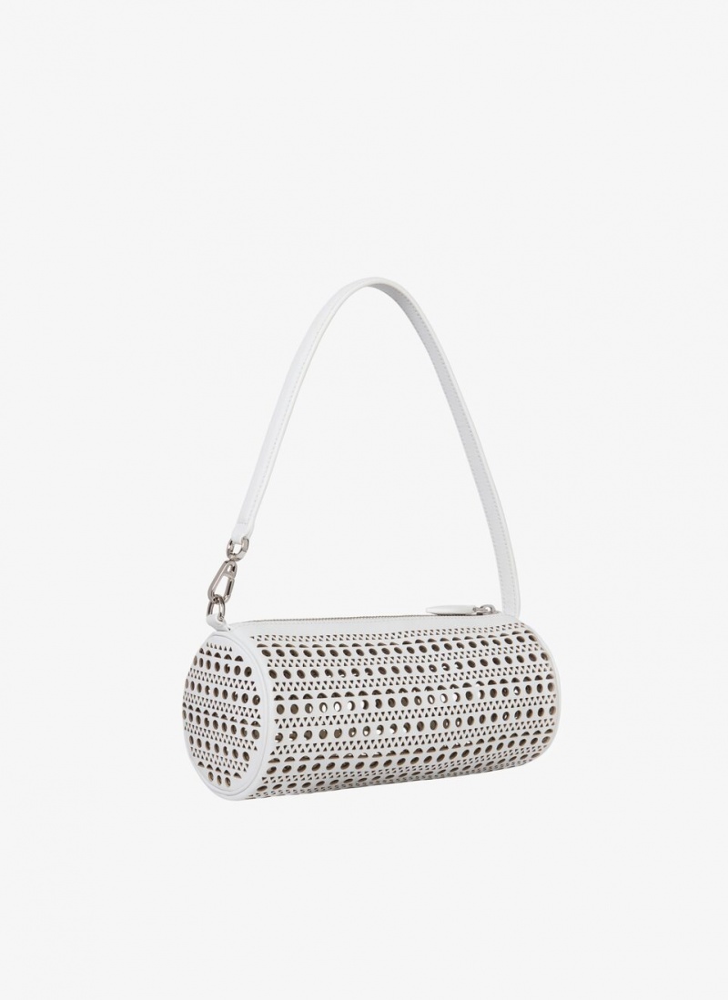 White Women's Alaia Tube Shoulder Bags Canada | L7J-3681